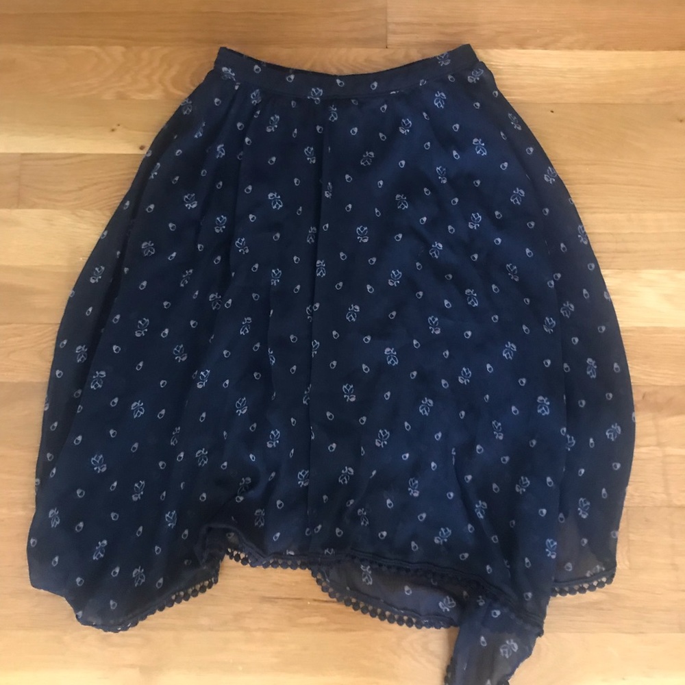 Dark blue and FLORAL ABERCROMBIE SKIRT